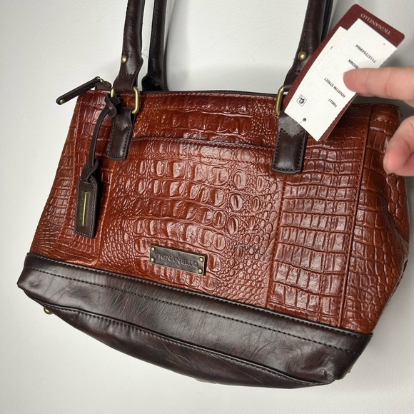 Tignanello Leather Houston St Crocodile Embossed Bag New With Defects** - Picture 3 of 15